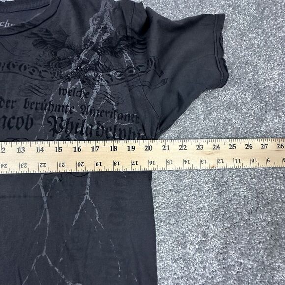 Vintage Monarchy T-Shirt Mens XL Made in USA Black Distressed 00's Graphic Print - Picture 2 of 6